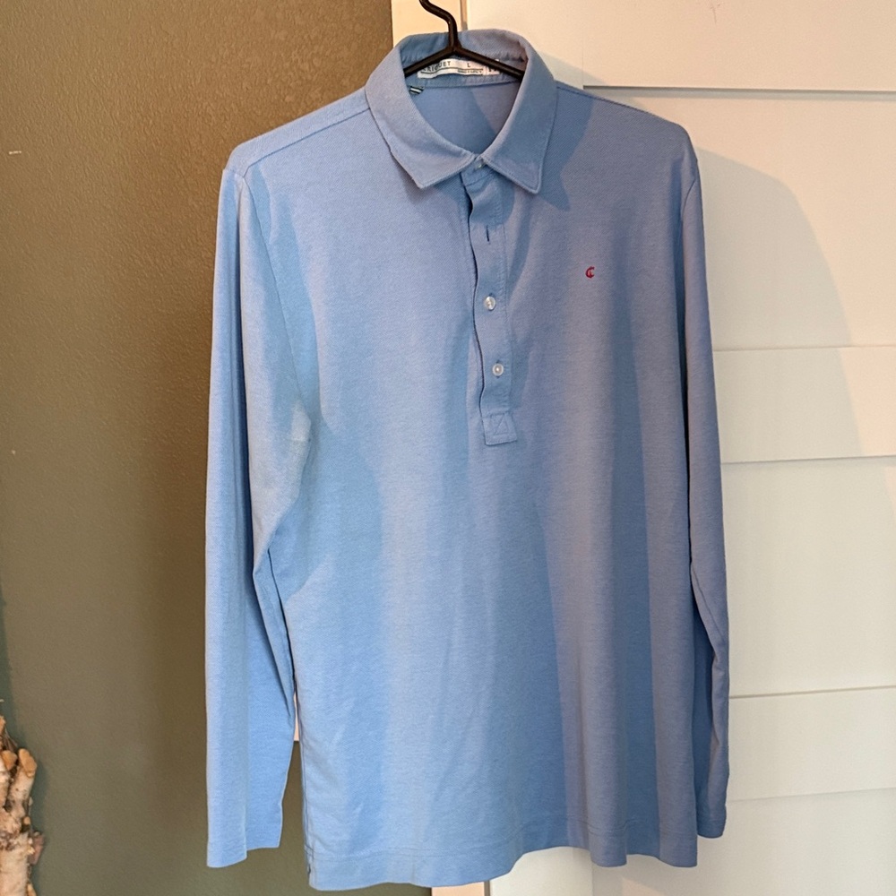 Criquet Long Sleeve Blue Polo Shirt